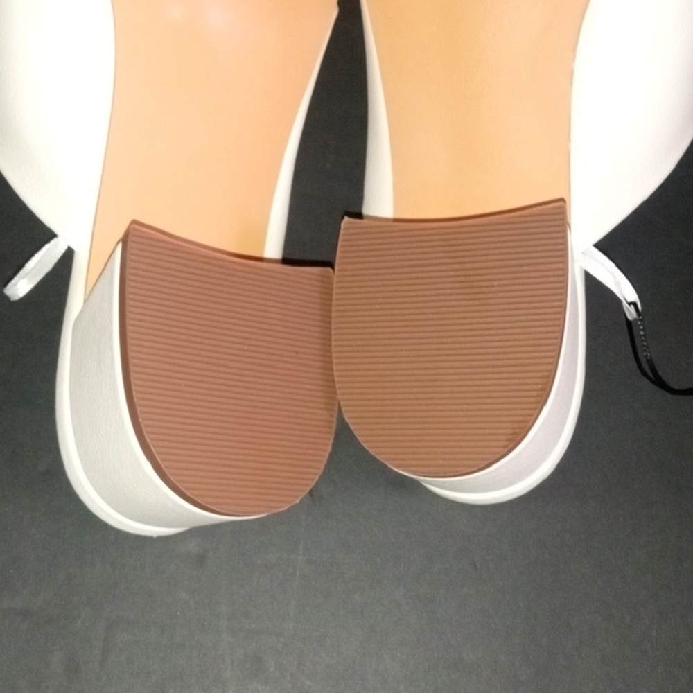 Rachel Zoe Cream White Cross Strap Block Heel Mules 8.5M - Picture 6 of 10